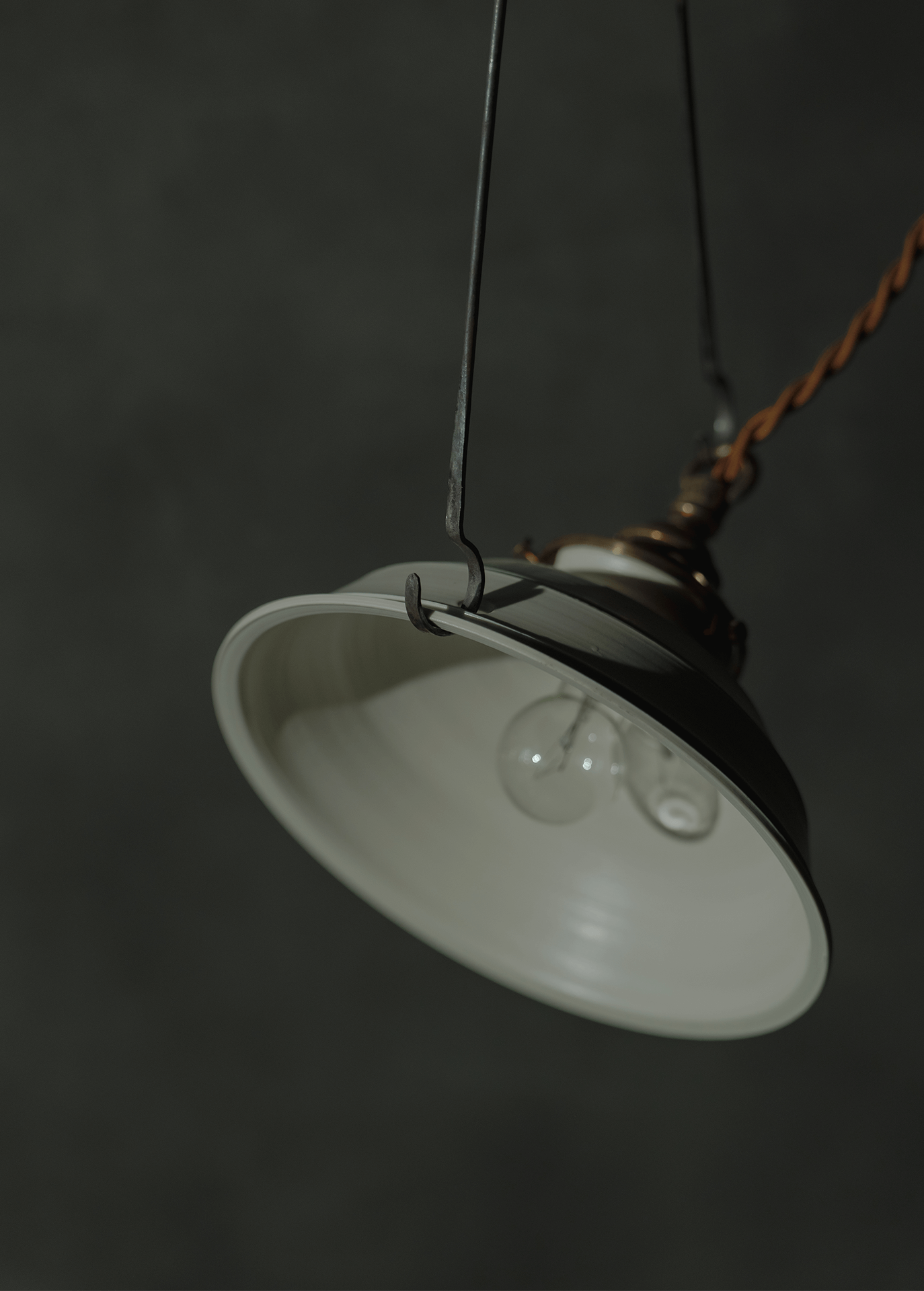 自在鉤白磁シェード一式 shade-b with adj. lighting hook