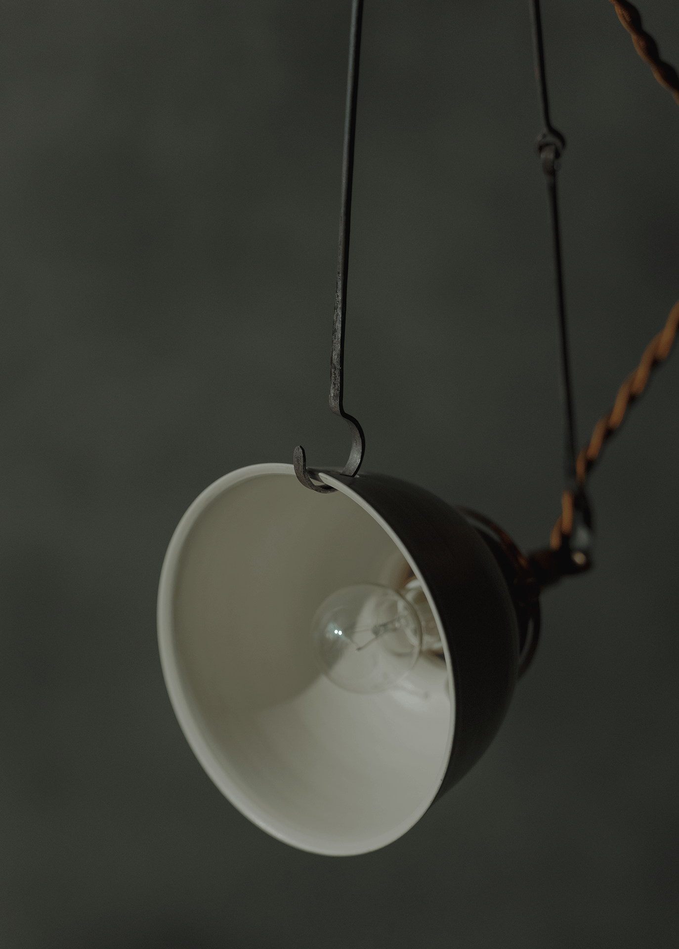自在鉤白磁シェード一式 shade-a with adj. lighting hook