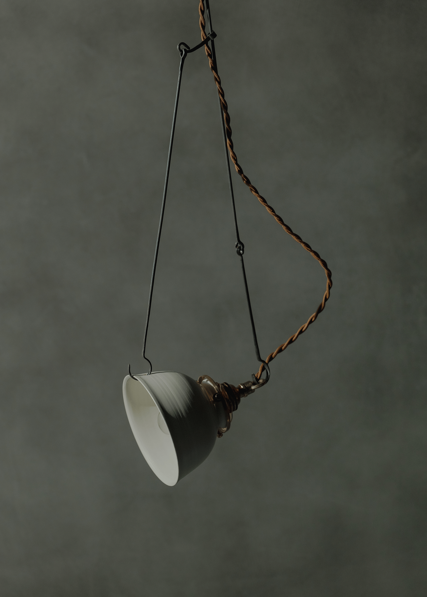 自在鉤白磁シェード一式 shade-a with adj. lighting hook