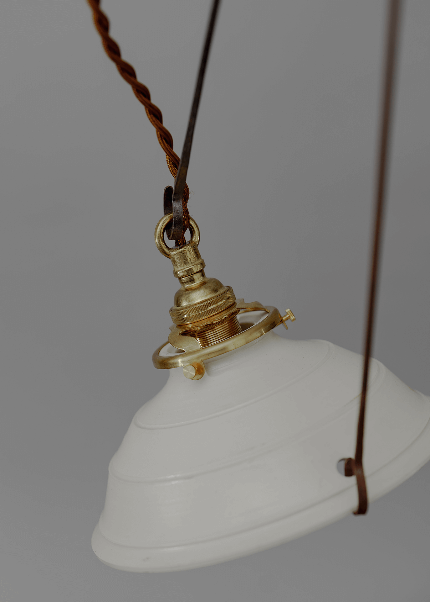 自在鉤白磁シェード一式 shade-b with adj. lighting hook