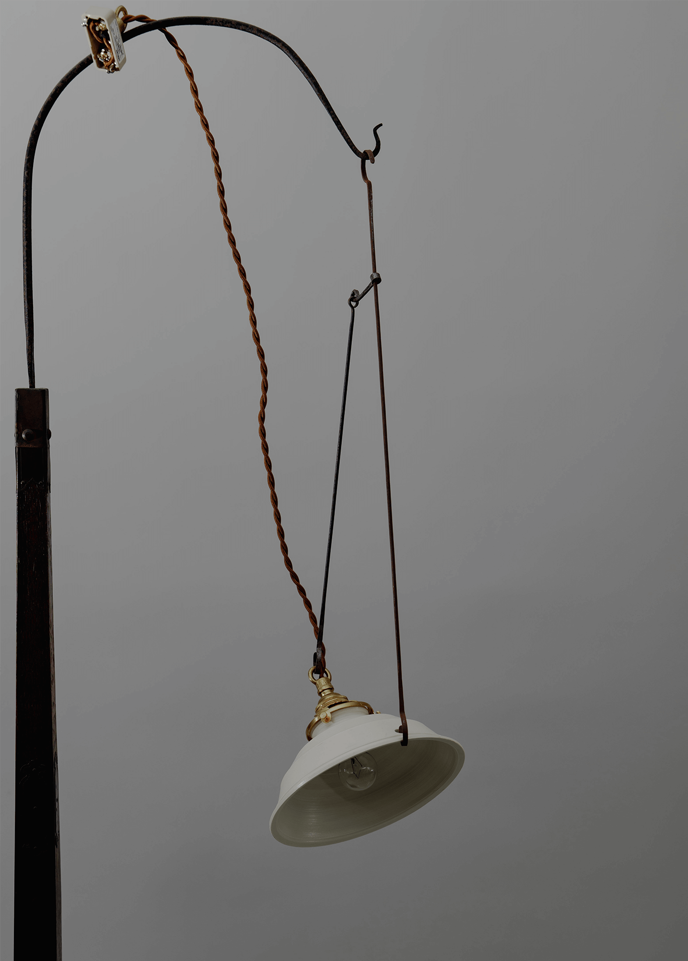 自在鉤白磁シェード一式 shade-b with adj. lighting hook