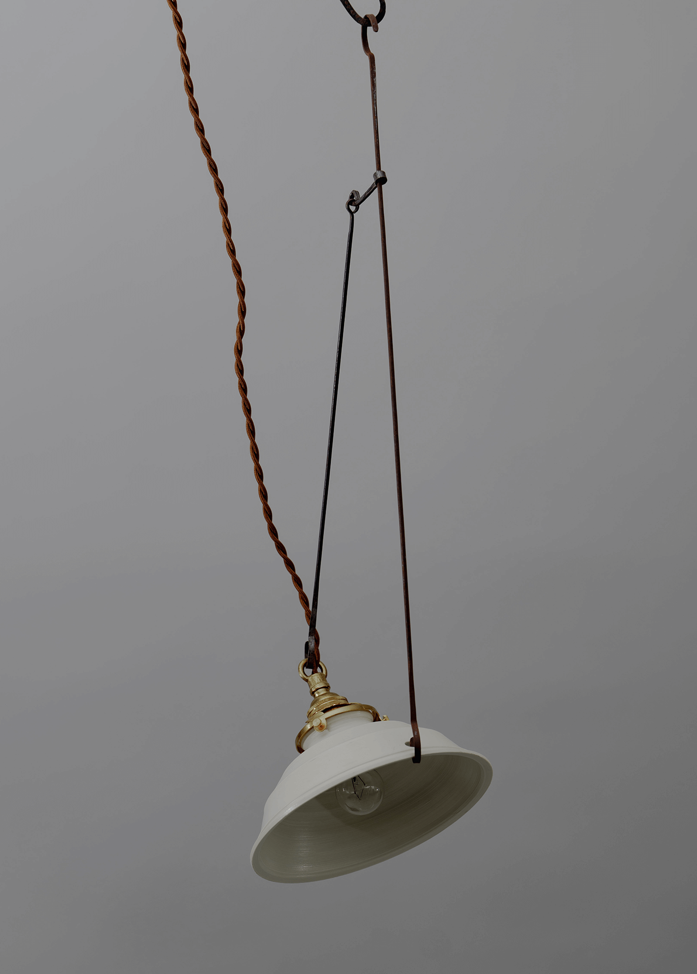 自在鉤白磁シェード一式 shade-b with adj. lighting hook