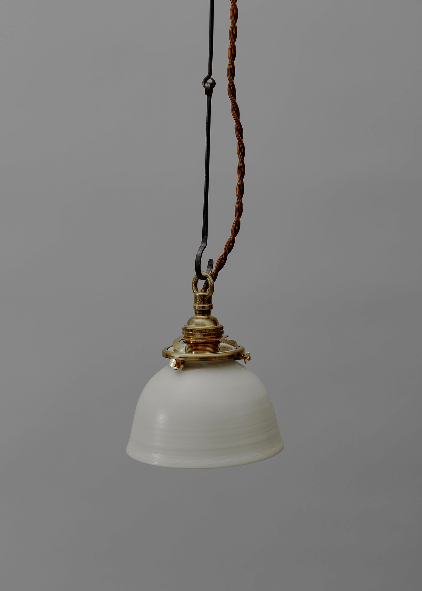 自在鉤白磁シェード一式 shade-a with adj. lighting hook