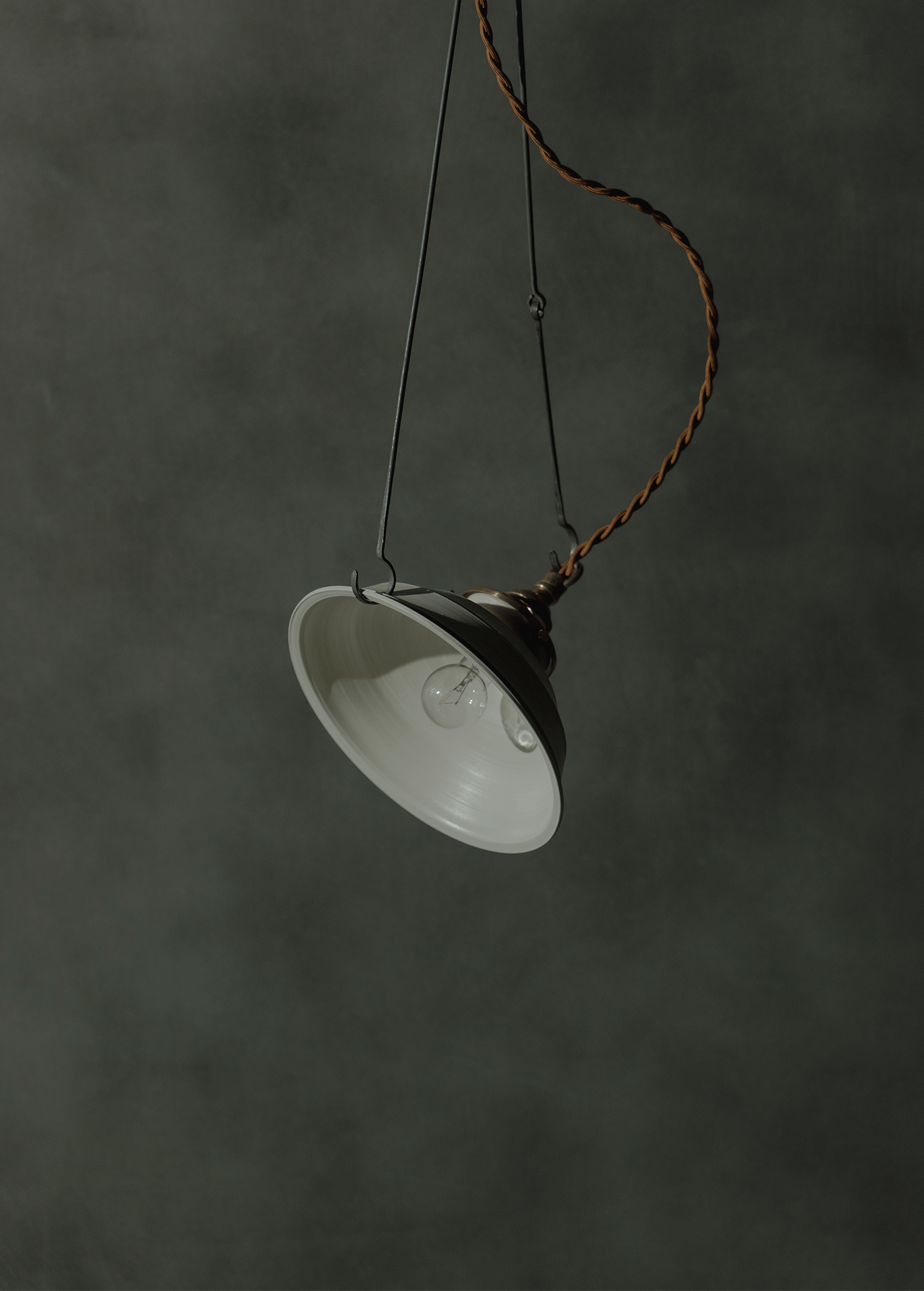 自在鉤白磁シェード一式 shade-b with adj. lighting hook