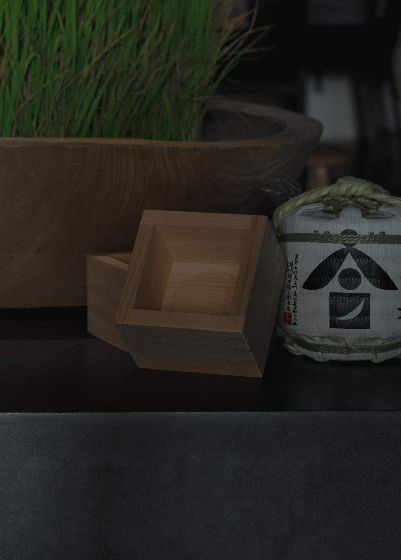 ロゴマーク入り桝/松葉屋茶寮