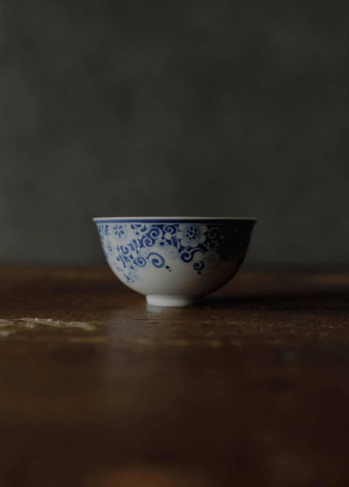 Blue and white teacup