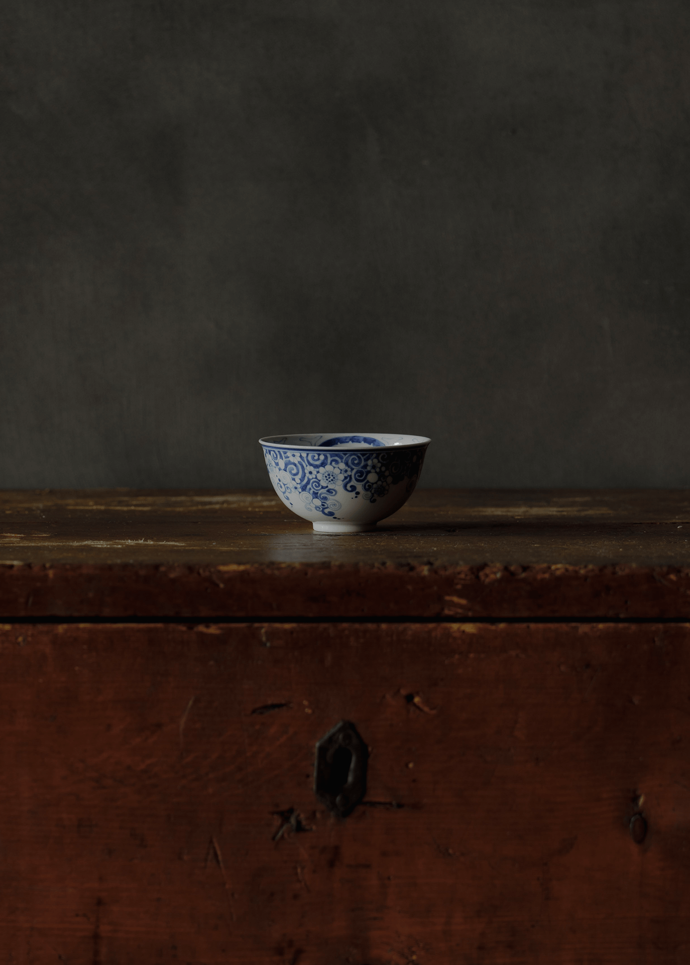 Blue and white teacup