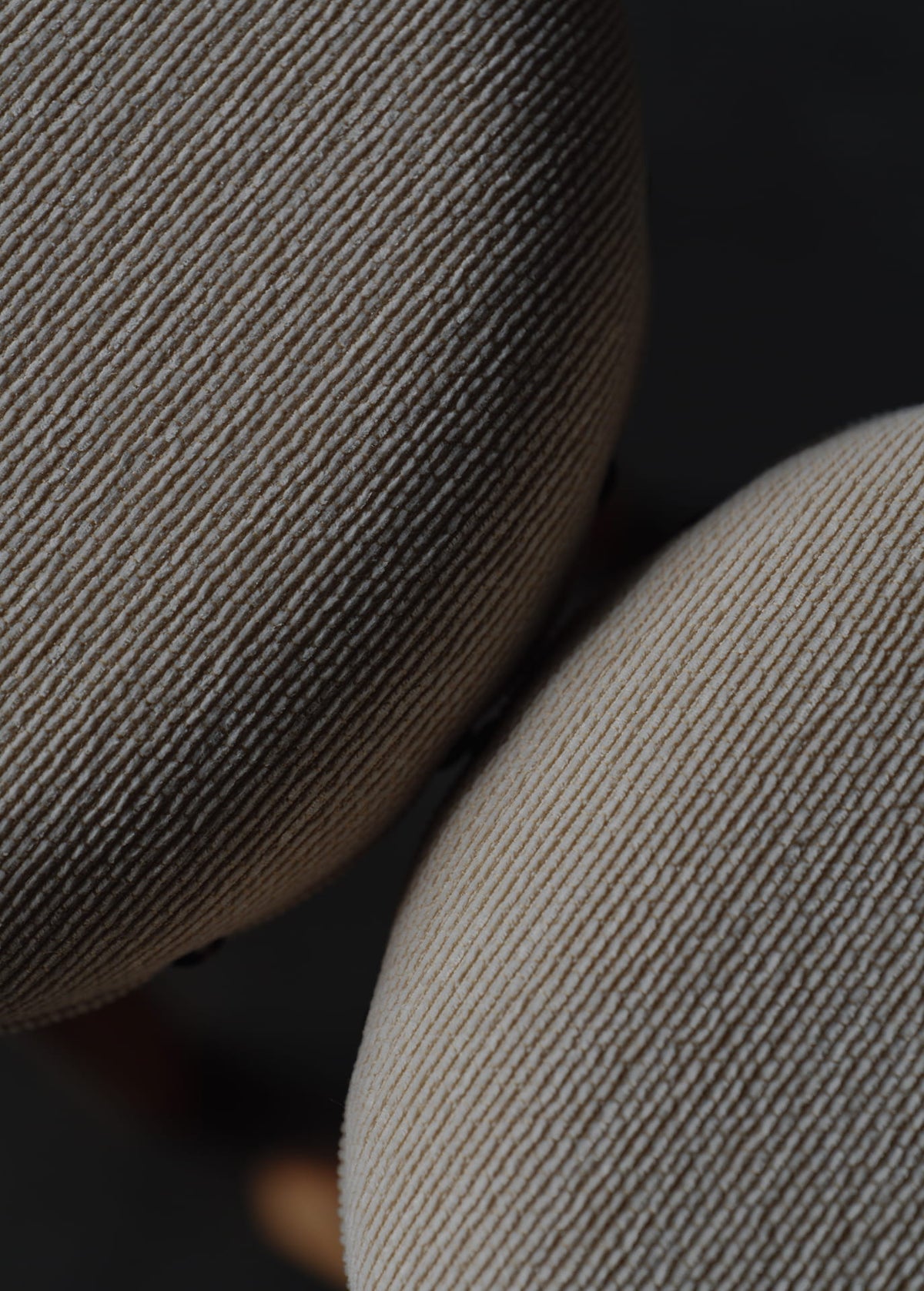 Keyaki-wood fabric-upholstered round stool