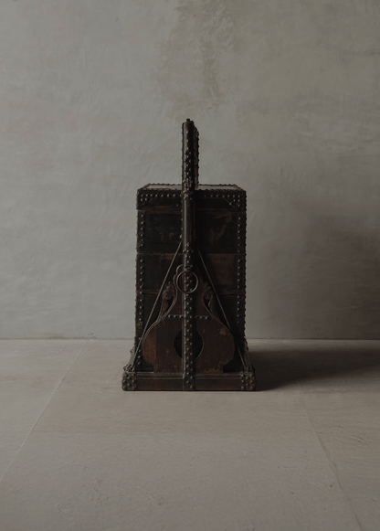 Iron decorative wooden box