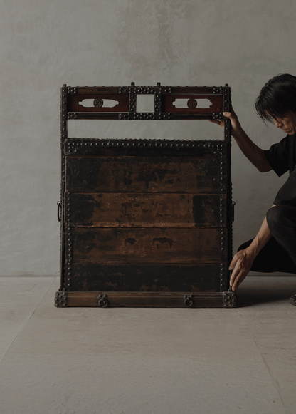 Iron decorative wooden box