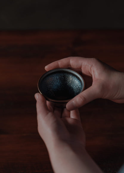 Ice Flame Tenmoku Sake Cup