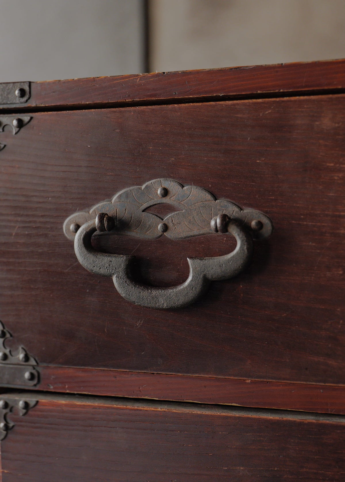 Taisho-era Nihonmatsu Cherry Blossom Crest Tansu