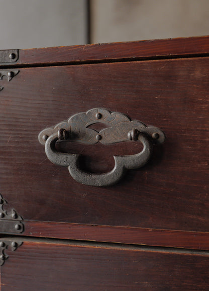 Taisho-era Nihonmatsu Cherry Blossom Crest Tansu