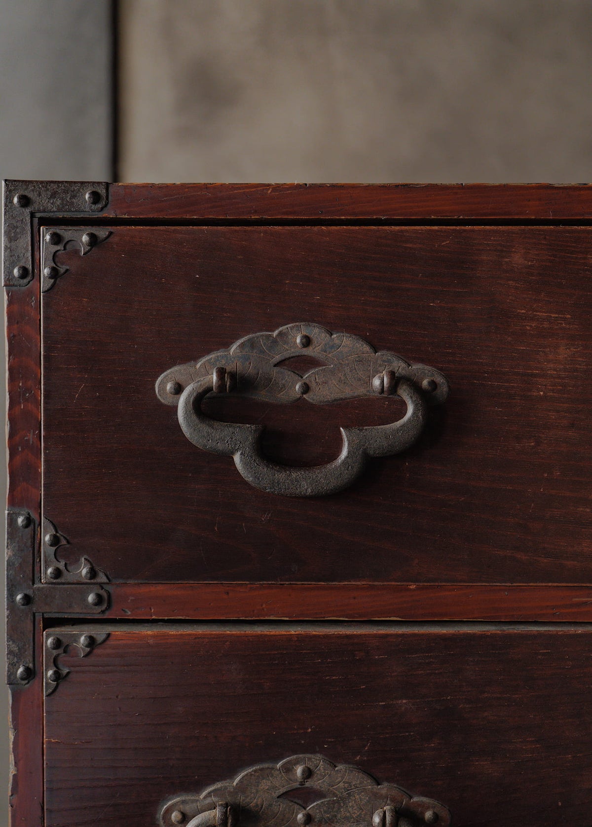 Taisho-era Nihonmatsu Cherry Blossom Crest Tansu